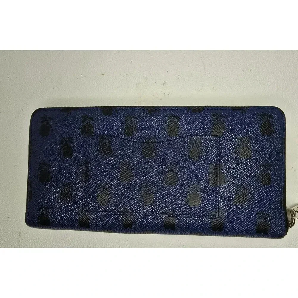 Coach Coated Canvas Accordion Zip Badlands Flower Floral Print Wallet